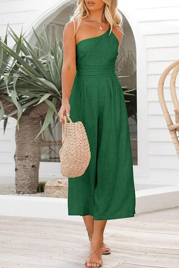Sexy Jumpsuit mit Sling-Taille und Tasche, gerader Schnitt, ärmellos