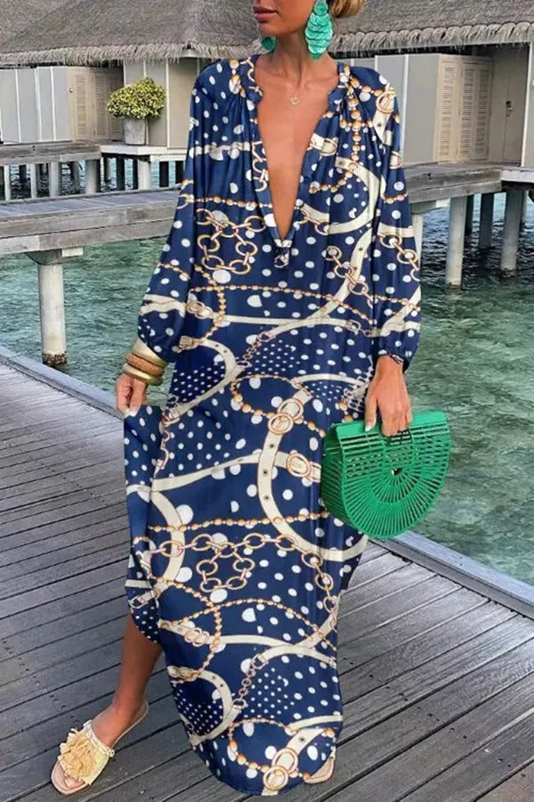 Robe chemise boutonnée à imprimé abstrait Olivett