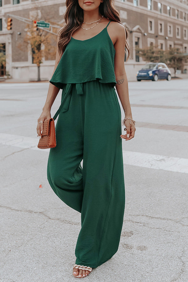 Sling Ice Silk Crinkle Soft Belt Loose Pants Freizeitanzug