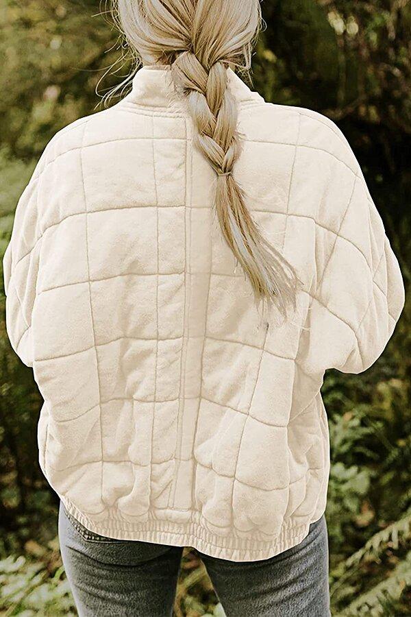 Solid Color Zipper Jacket