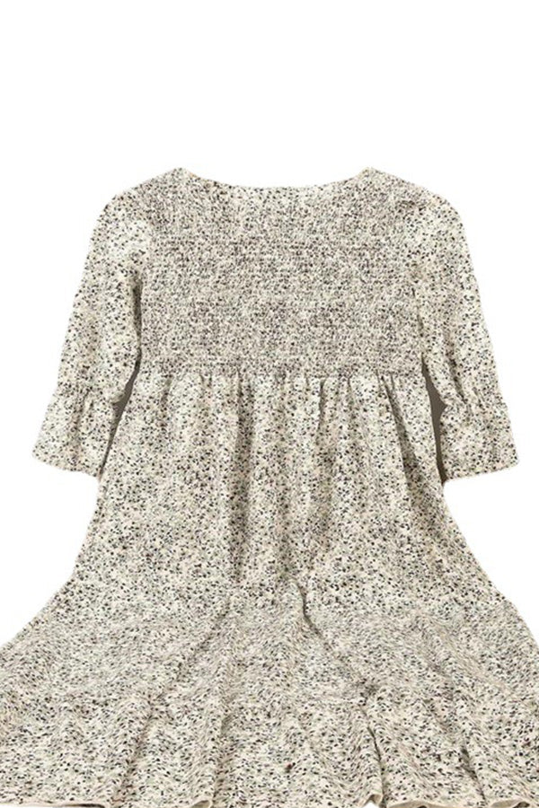 Robe taille haute à manches mi-longues et bulles