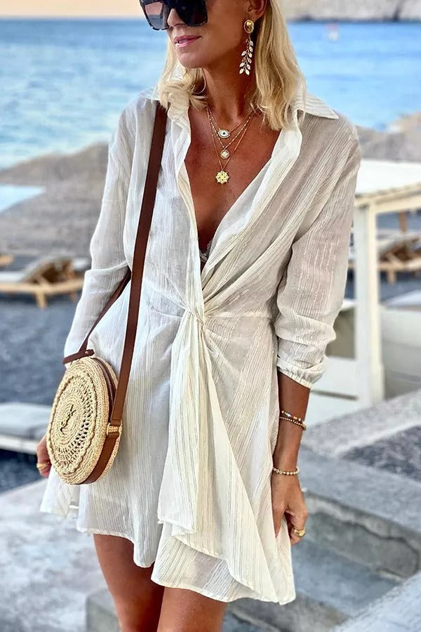 Worth Everything – Mini-Hemdkleid mit verdrehter Vorderseite