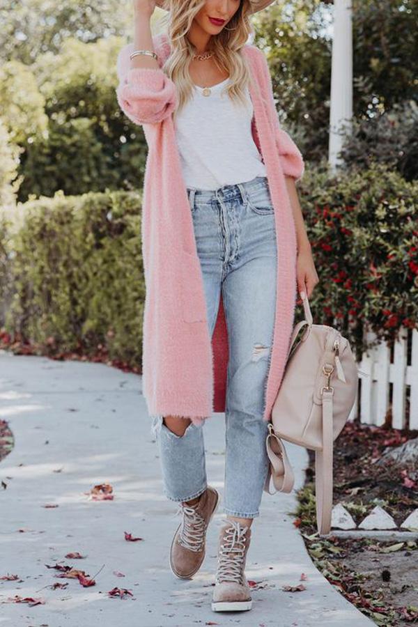 Herrliche, flauschige Strickjacke mit Taschen