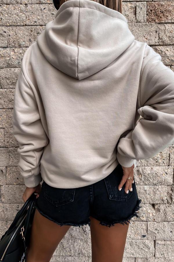 Einfarbiges Kapuzen-Sweatshirt mit Tasche