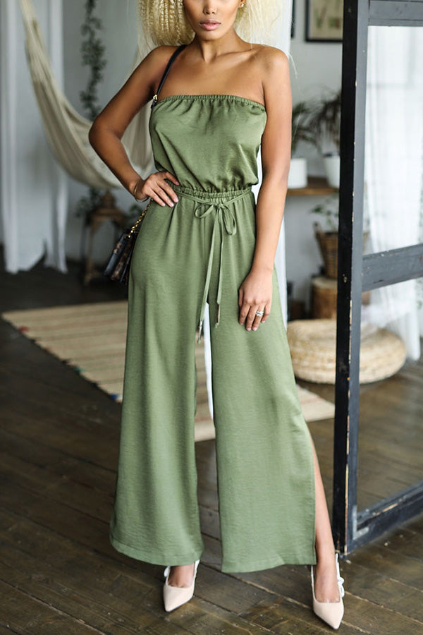 Wish And Wander – Schulterfreier Jumpsuit