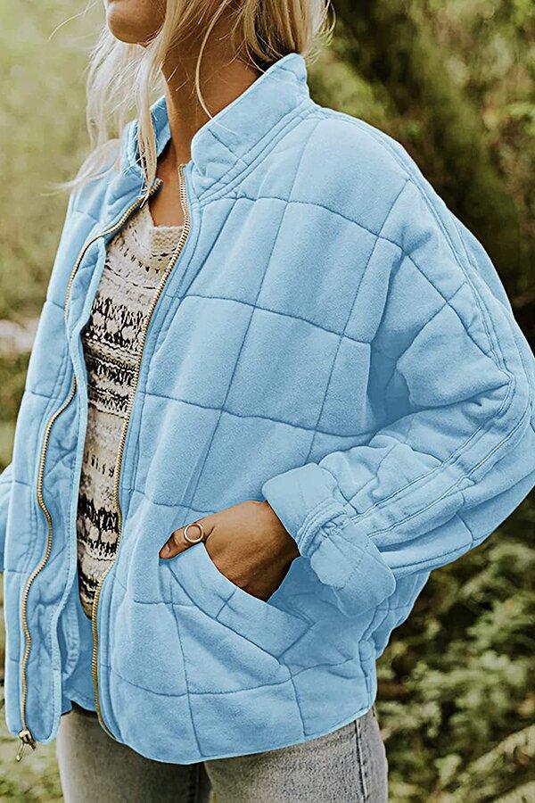 Solid Color Zipper Jacket