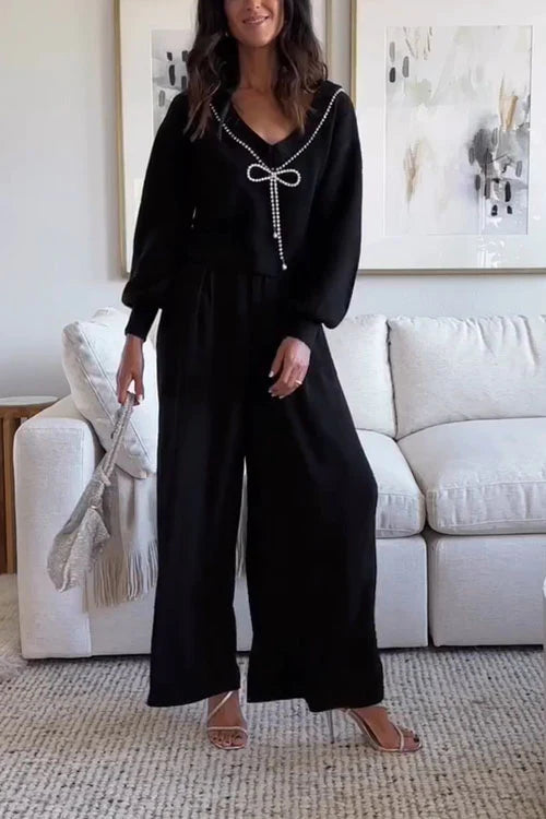 Stilvolles Pullover-Top mit Schleife