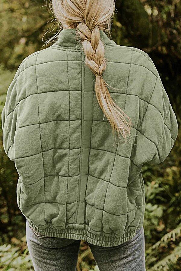 Solid Color Zipper Jacket