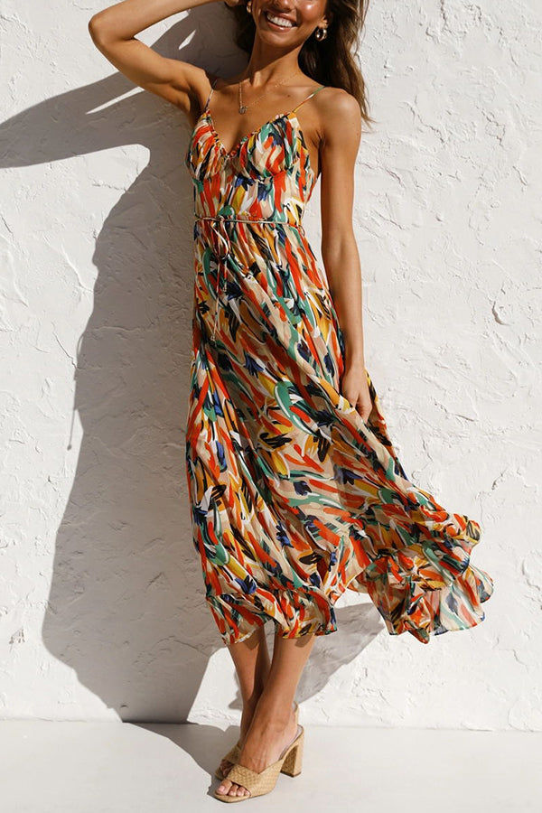 Robe midi imprimée colorée Stay Amazing