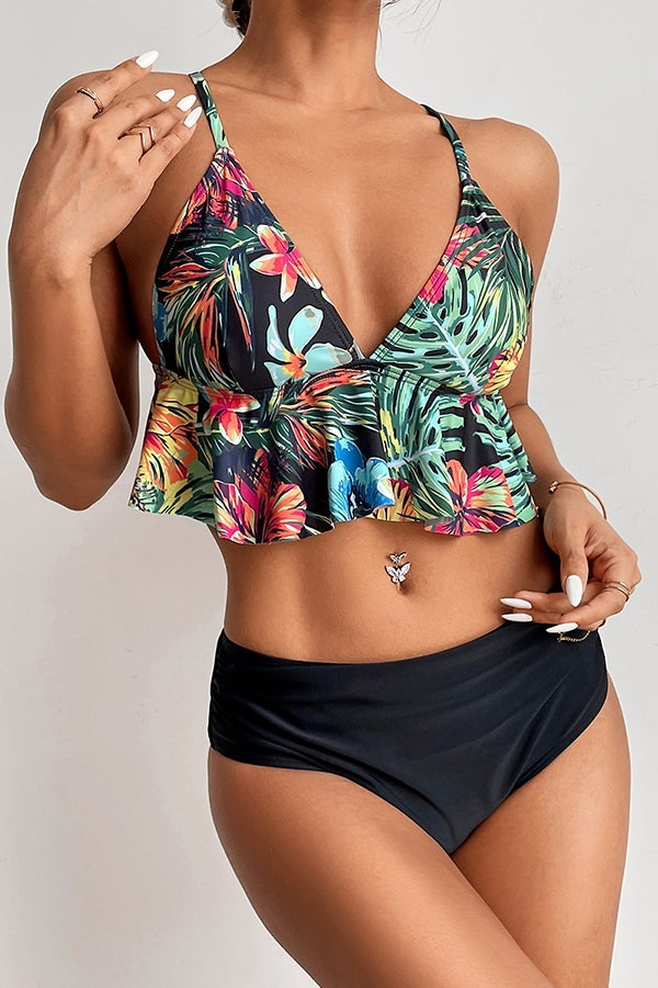 Bikini mit Rüschenprint