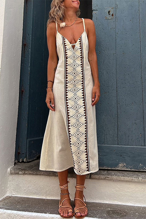 Robe sexy à imprimé frenulum et dos nu, col en V