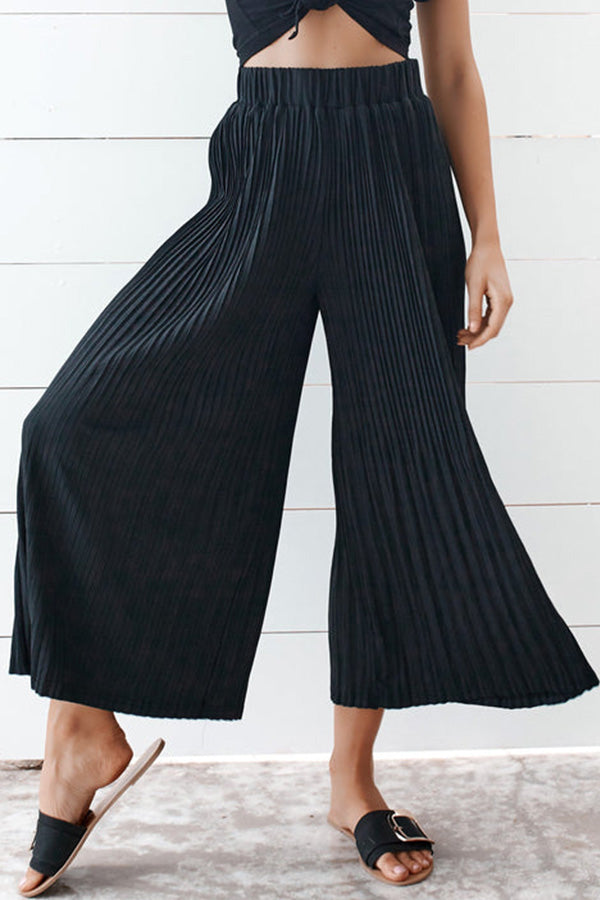 Gewellte einfarbige Hose