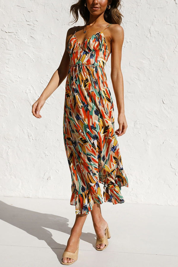 Robe midi imprimée colorée Stay Amazing