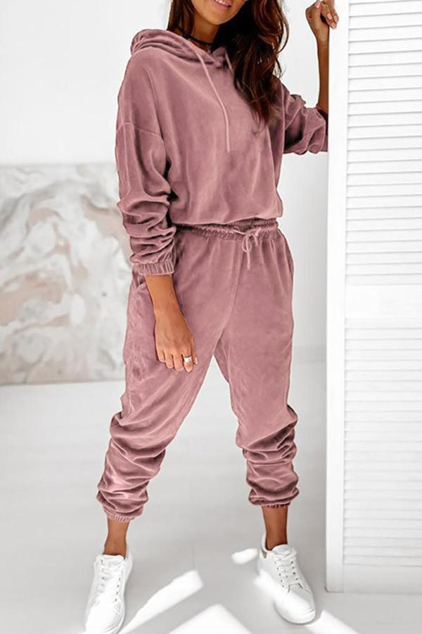 Täglicher lässiger Samt-Hoodie-Jogger-Trainingsanzug
