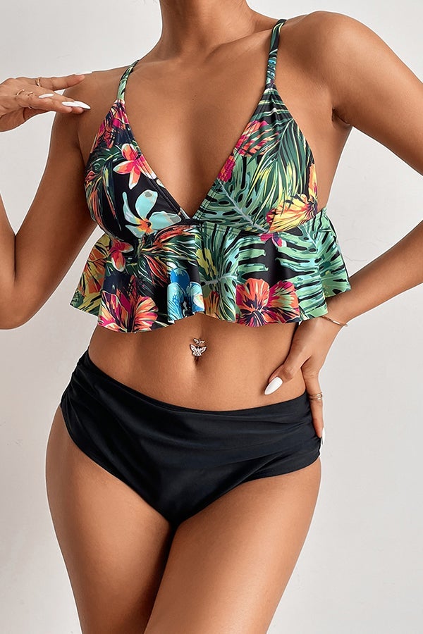 Bikini mit Rüschenprint