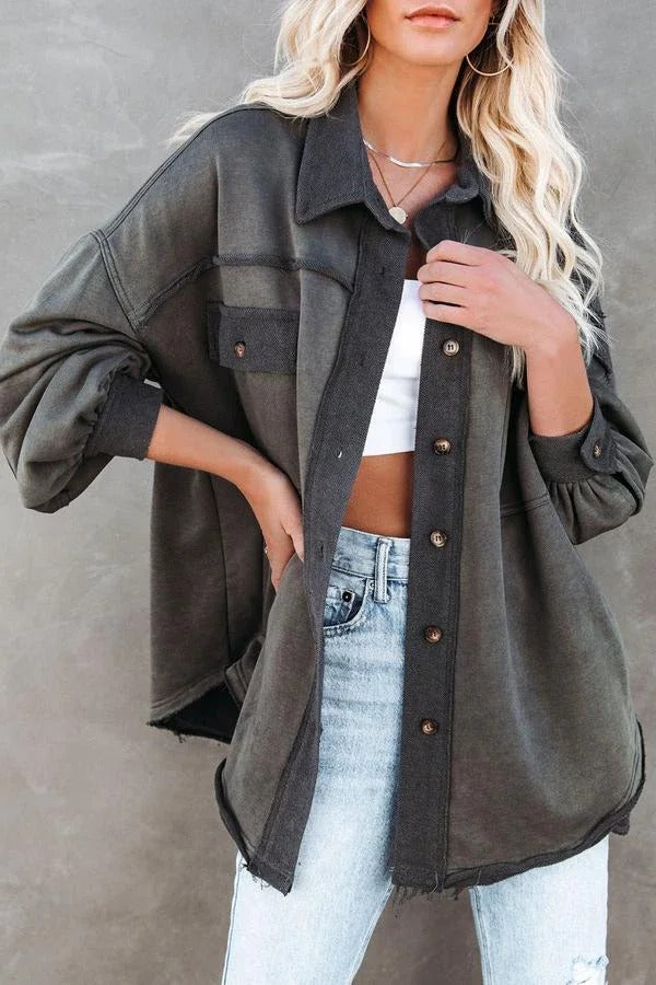 Charleigh Shacket aus Baumwollmischung mit Taschen