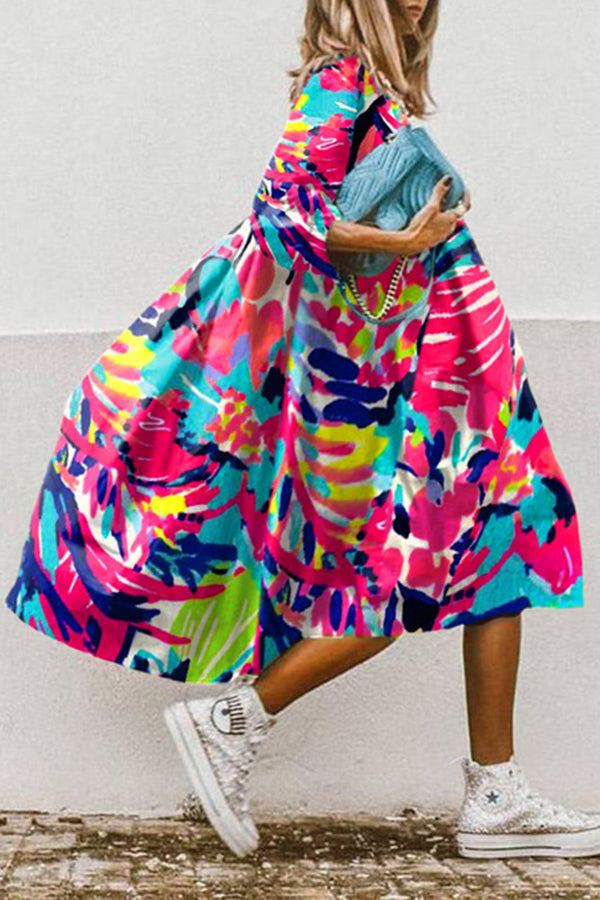 Lockeres, süßes, lässiges Kleid für Damen mit süßem Aufdruck