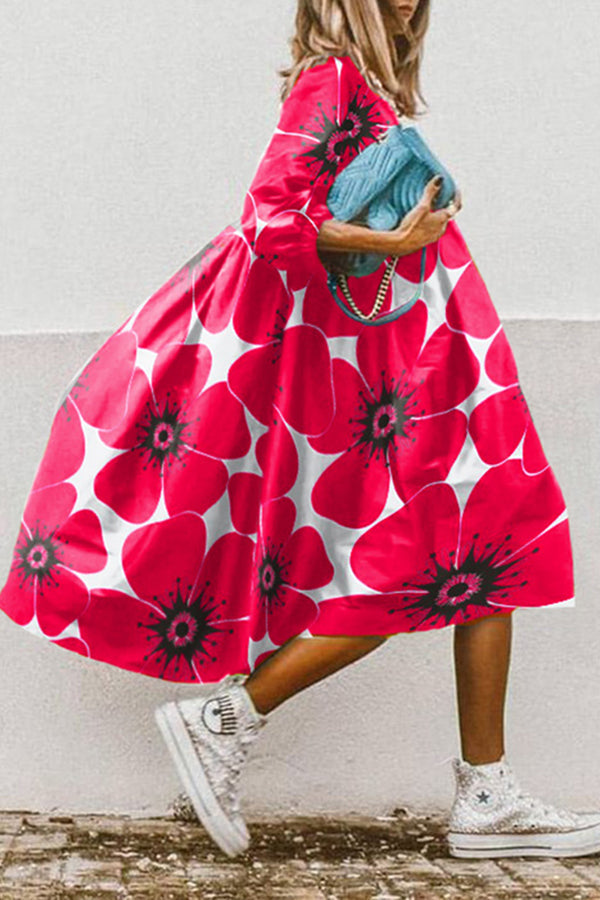 Lockeres, süßes, lässiges Kleid für Damen mit süßem Aufdruck