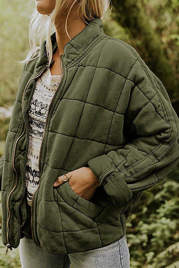 Solid Color Zipper Jacket