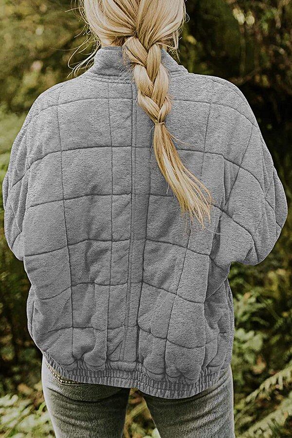 Solid Color Zipper Jacket