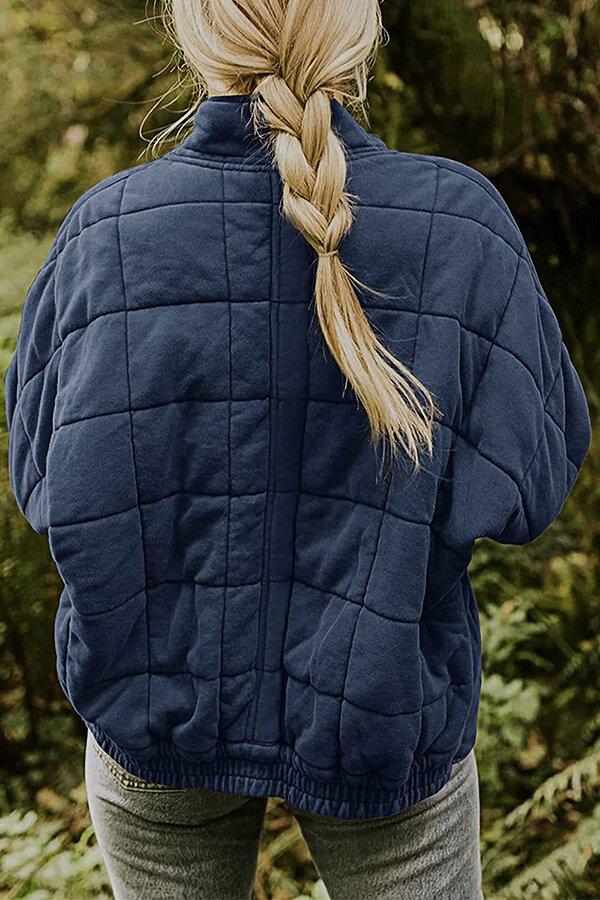 Solid Color Zipper Jacket