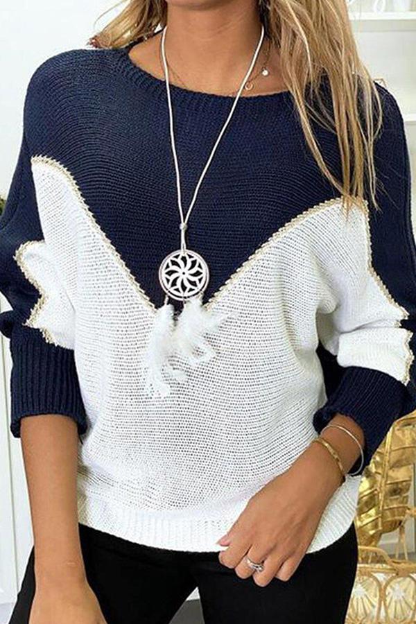 Langärmliger Pullover mit Baggy-Print