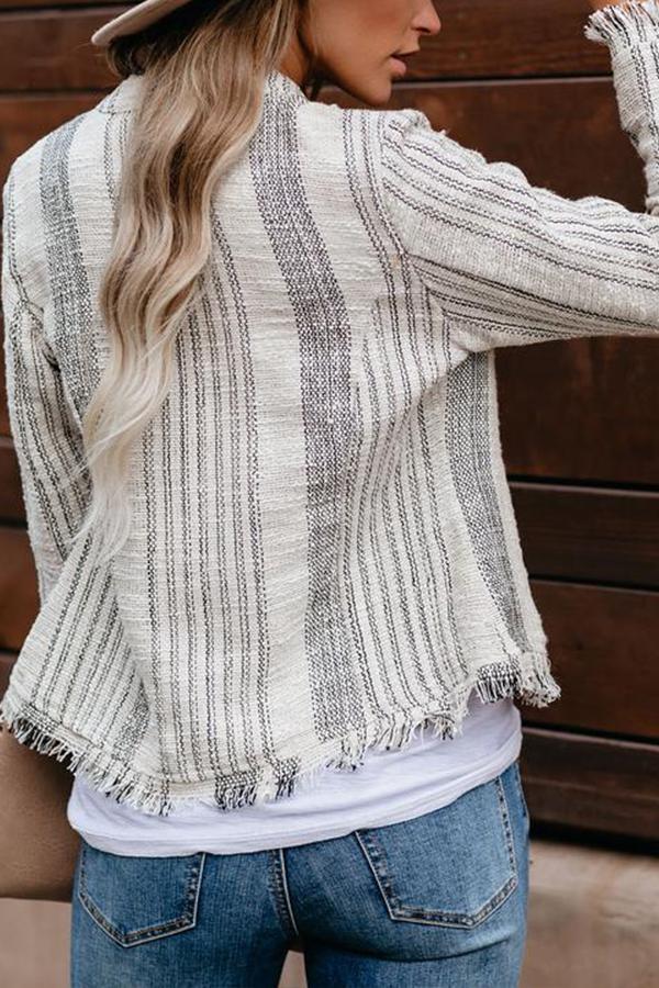 Jacke aus ausgefranstem Baumwoll-Tweed