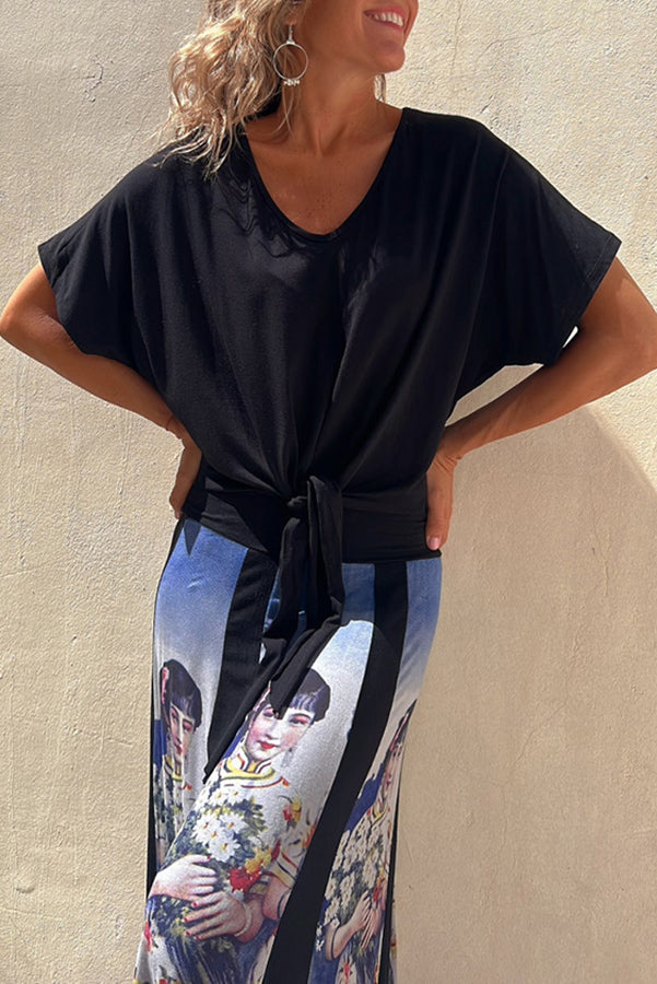 Zelie – Lässiges Oberteil aus Baumwollmischung mit Schnürung vorne