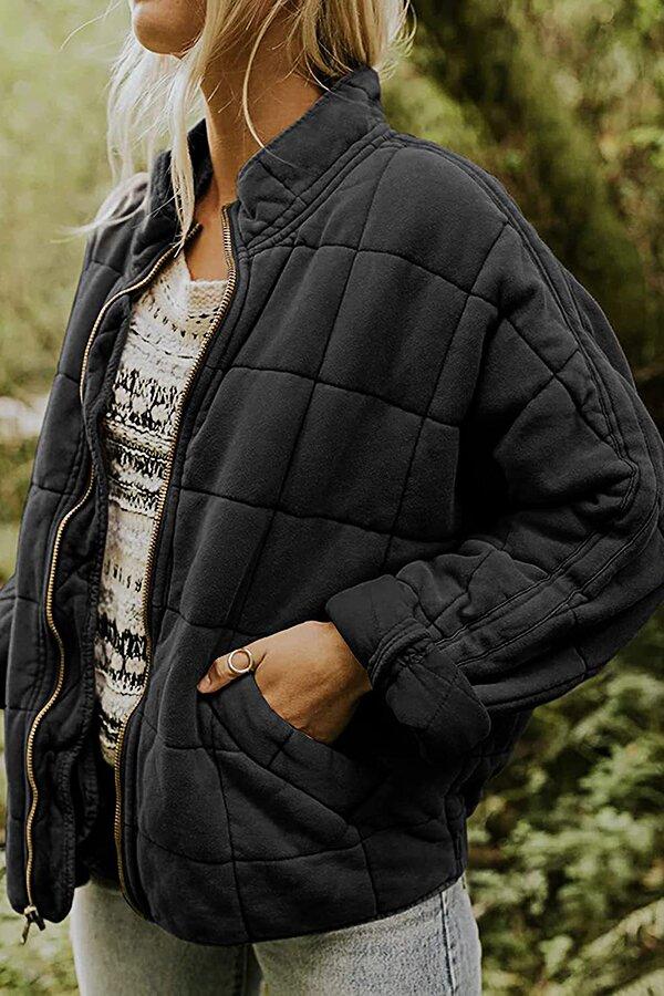 Solid Color Zipper Jacket