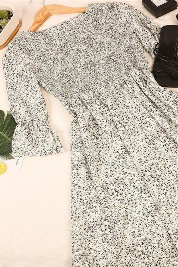 Robe taille haute à manches mi-longues et bulles