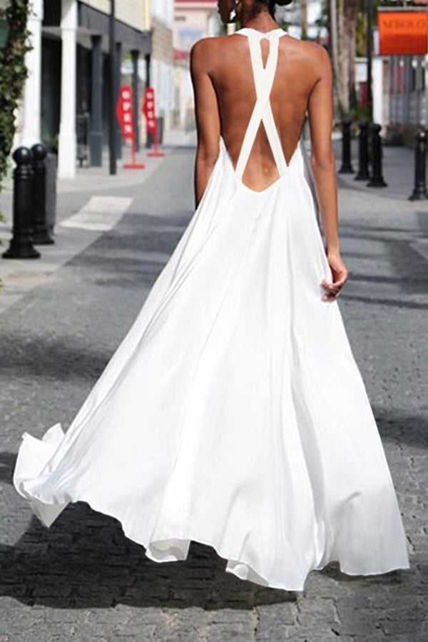 Sexy ärmelloses langes Partykleid für Damen