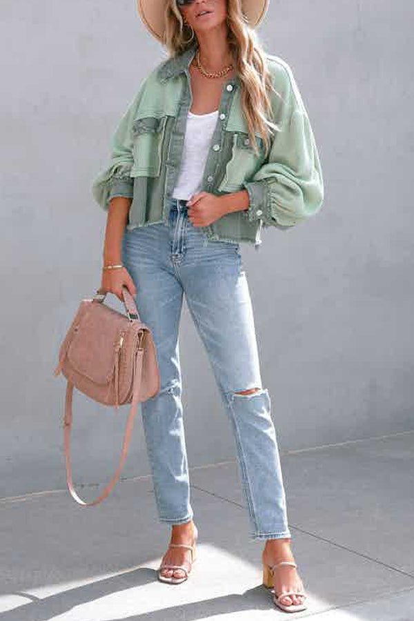 Ausgefranstes Hemd aus Baumwoll-Waffelstrick