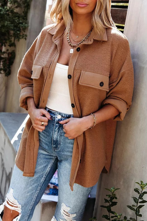 At Its Finest Button-Down-Shacket mit Taschen