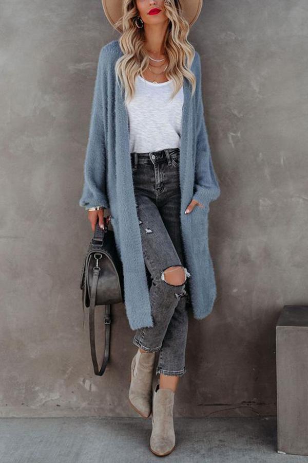 Herrliche, flauschige Strickjacke mit Taschen