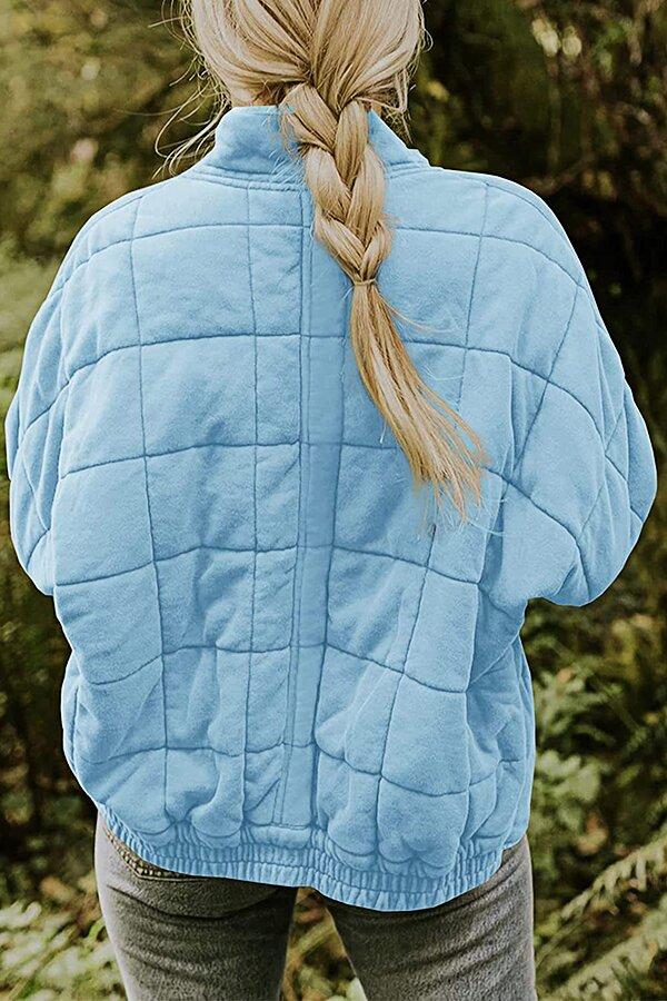 Solid Color Zipper Jacket