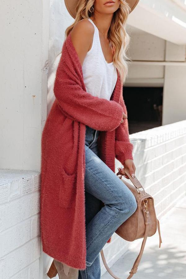 Herrliche, flauschige Strickjacke mit Taschen
