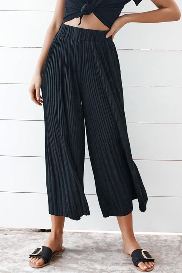 Gewellte einfarbige Hose