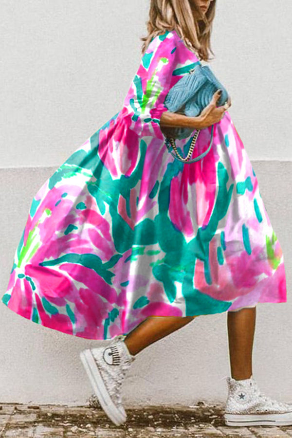 Lockeres, süßes, lässiges Kleid für Damen mit süßem Aufdruck