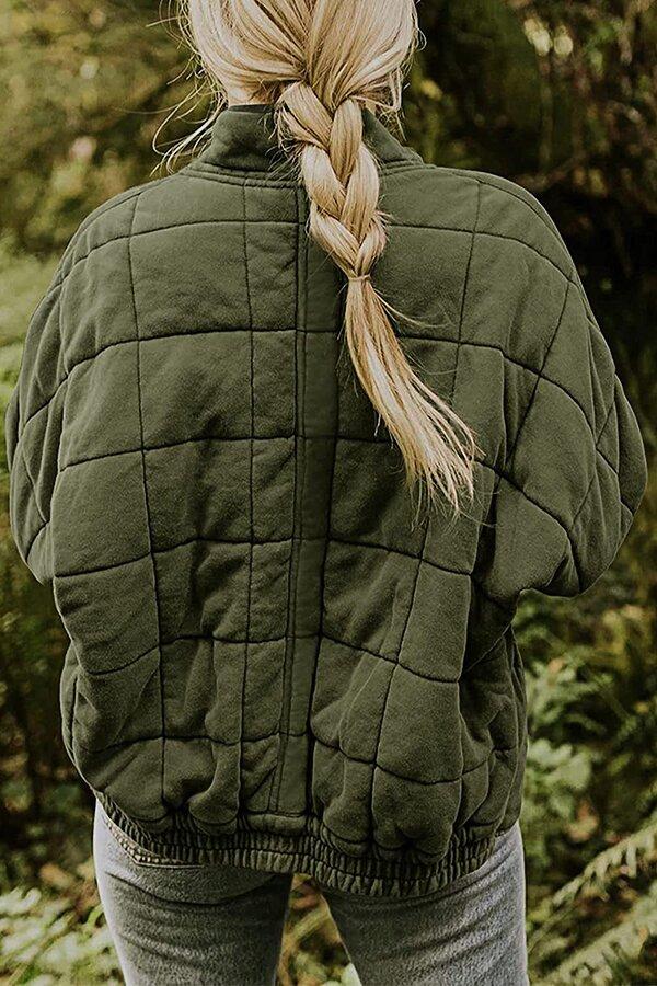 Solid Color Zipper Jacket