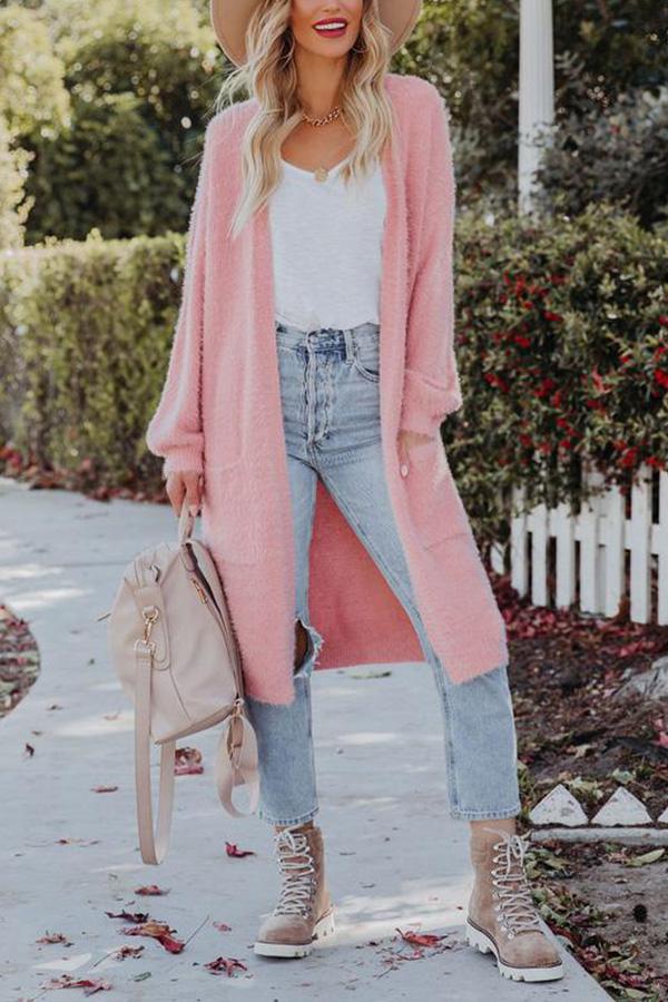 Herrliche, flauschige Strickjacke mit Taschen