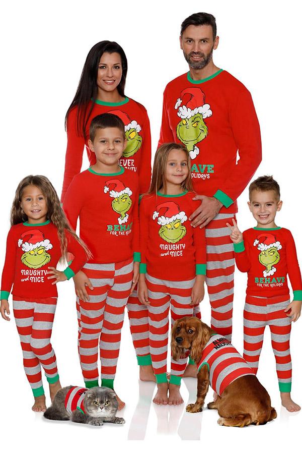 Weihnachtskleidung für die Familie Elch bedrucktes Eltern-Kind-Langarm-Pyjama-Set Home Service