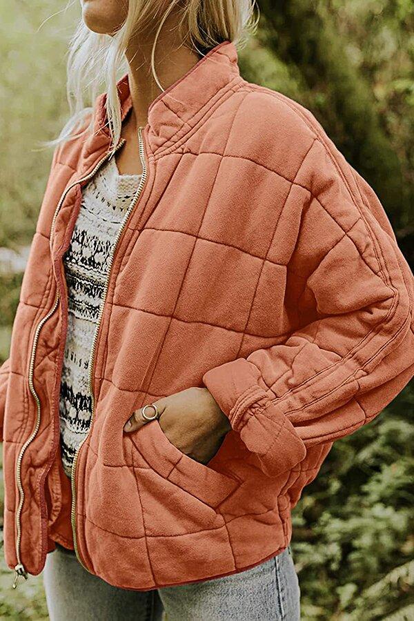 Solid Color Zipper Jacket