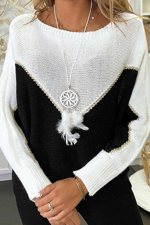 Langärmliger Pullover mit Baggy-Print