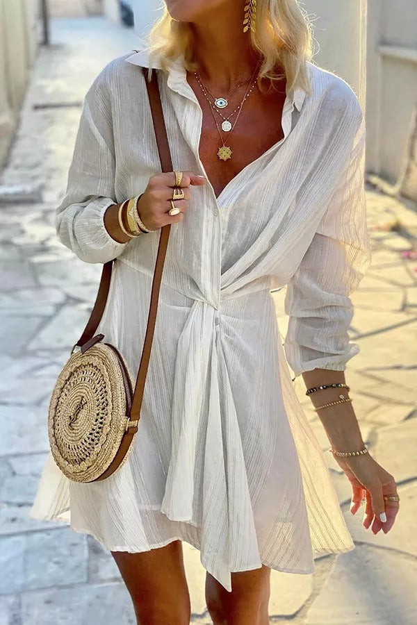 Worth Everything – Mini-Hemdkleid mit verdrehter Vorderseite