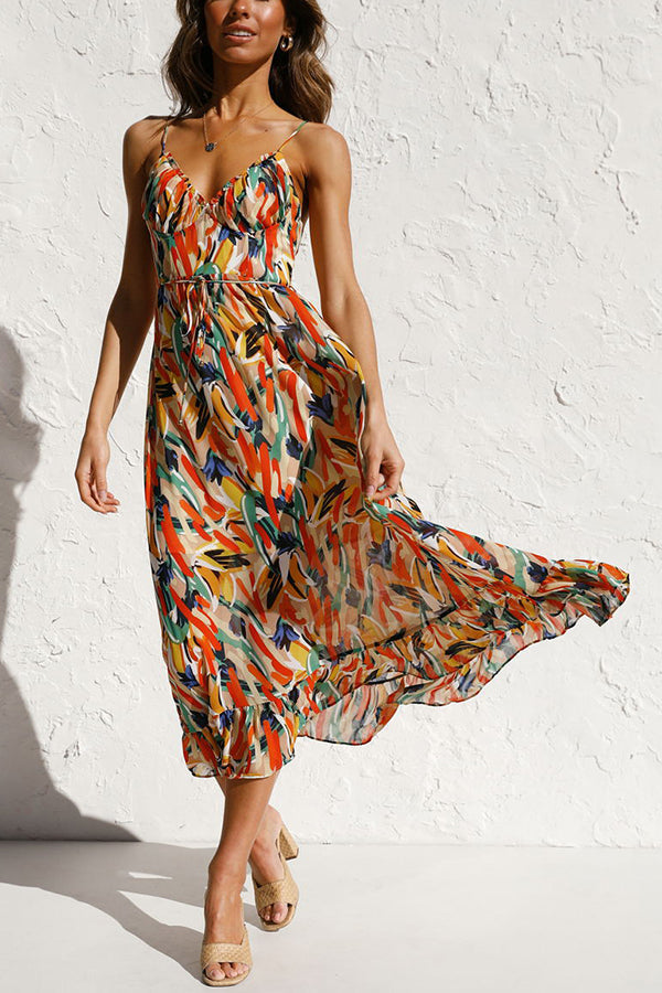 Robe midi imprimée colorée Stay Amazing