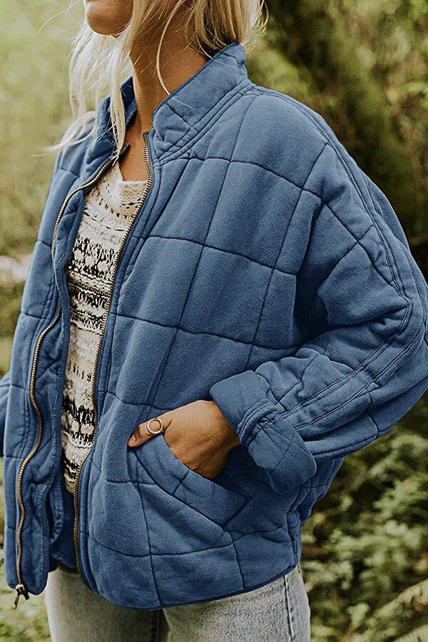 Solid Color Zipper Jacket