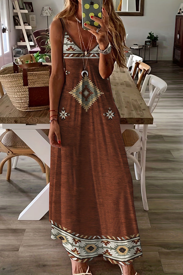 Forever Thing – Stretch-Maxikleid mit Hippie-Ethno-Print