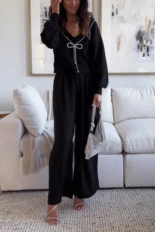 Stilvolles Pullover-Top mit Schleife