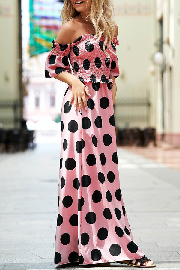 Elastischer Rock mit Tupfenmuster