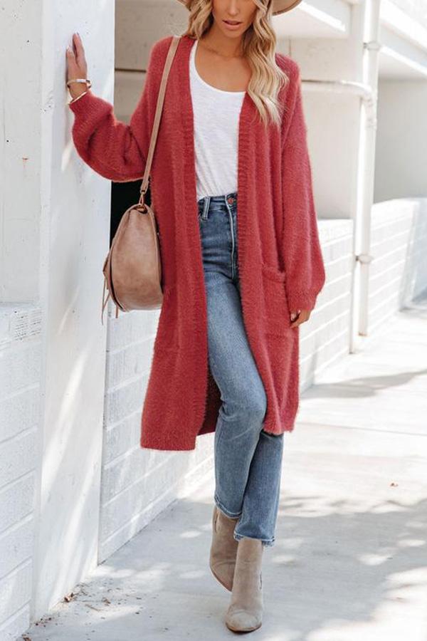 Herrliche, flauschige Strickjacke mit Taschen